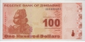 Zimbabwe 100 2009 UNC P-97